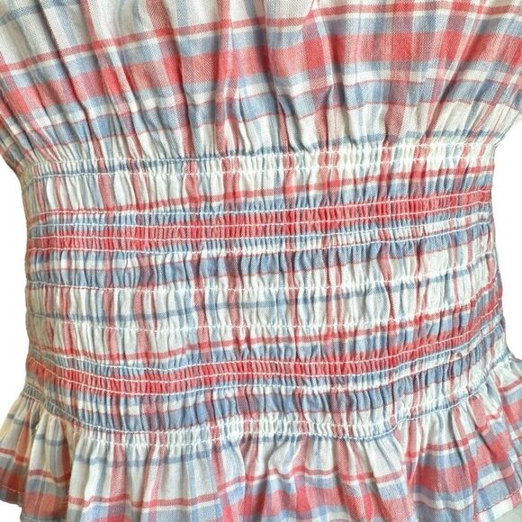 NWT Japna Smocked Ruffle Picnic Plaid Cami Crop Top - Picture 4 of 10